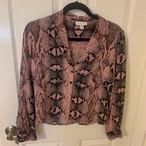 Super cute Topshop pink animal print blouse